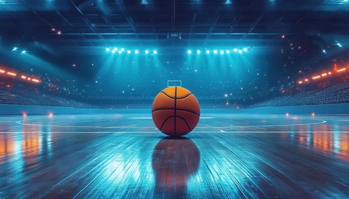 Imagen de un estadio de baloncesto.