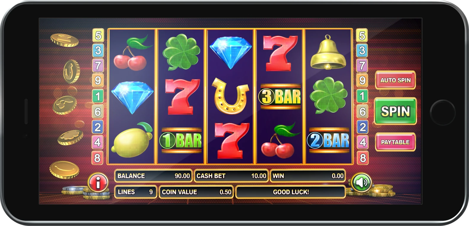 Juego de tragamonedas, tragamonedas online, celular, slot online