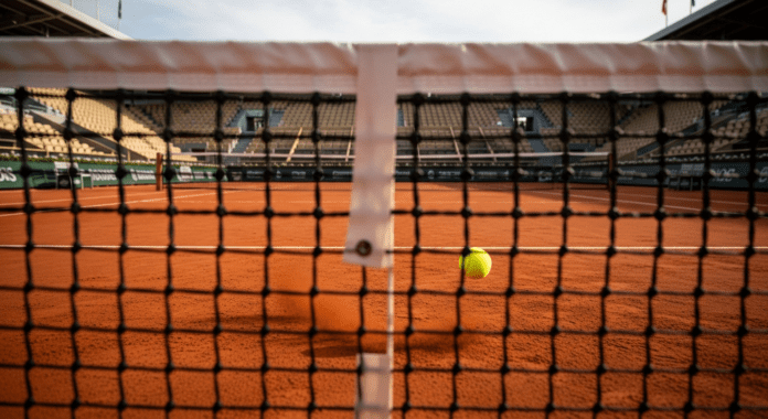 Alexei Popyrin y Casper Ruud en partido de tierra batida en Roland Garros 2026